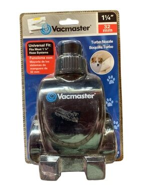 Vacmaster Turbo Nozzle w/Pet Hair Remover‎ Bristles - Universal 1.25” Model V1TN
